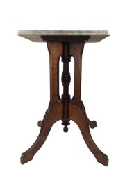 Eastlake Victorian Walnut Marble Top Table