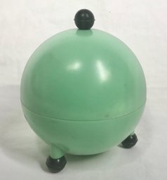 Art Deco Vintage Green Plastic Orb Container