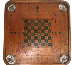 Antique Wooden 2 Sided Carrom  Game Board