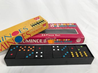 Have Fun Playing Dominos! 2 Boxes Of Colorful Dominos