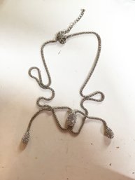 Silver Toned Lariat Necklace