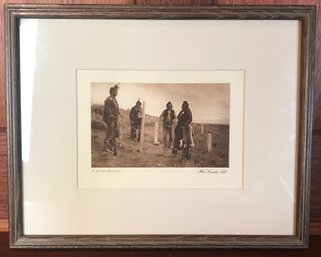 Framed Rodman Wanamaker Photo Titled Here Custer Fell