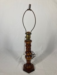 Turned Wood Base  Lamp Without Shade