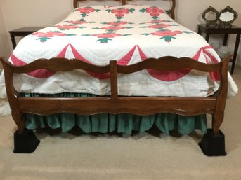 Scalloped Wood Design Full Size Bedframe Only - (bedding & Mattress Not Included)