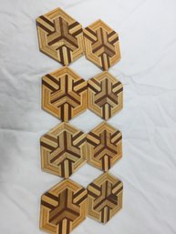 Set Of Wood Inlay Coasters