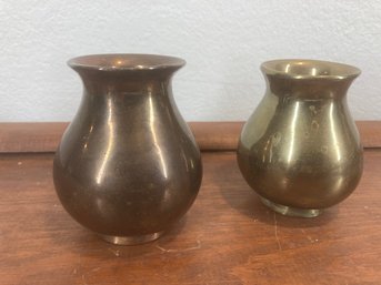 Lot Of 2 Small Bronze Vases