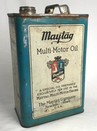 Antique Authentic Maytag Multi Motor Oil Can With Great Color - See Photos