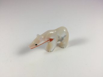 Carved Bear Mother Of Pearl With Inlay
