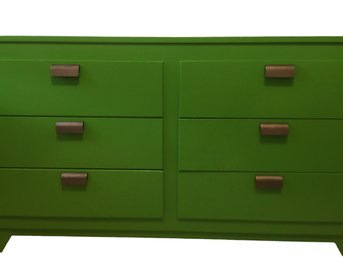 Bright Green Painted Mid Century Dresser