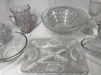 Group Of Miscellaneous Vintage Cut Glass & Crystal
