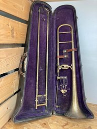 Antique GG Conn Trombone  In Original Case