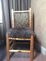 Jackson Hole Furniture Hyde Woven Wooden Bison Fur Chair