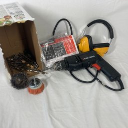 Black And Decker Brand Drill With Assorted Bits