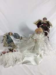 Assortment Of Christmas Angels And Father Christmas Decorations