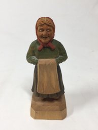Hand Carved Old Peasant Woman