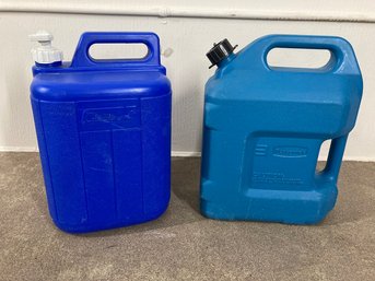 Lot Of Blue Multi Gallon Containers