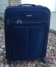 Large Blue Samsonite Suitcase- Nice Condition