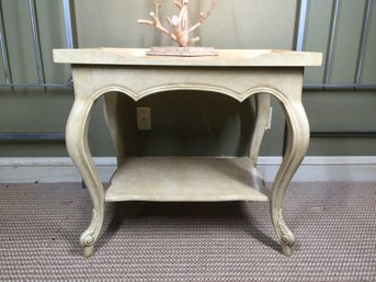 Cute Tan Night Stand- See Photos For Condition- Stain On Table Top (lamp Not Included)