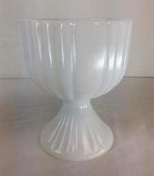 Vintage White Glass Pedestal Bowl