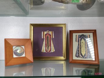 Framed Japanese Paper Art- Iris Fold Kimonos & Folded Medalion