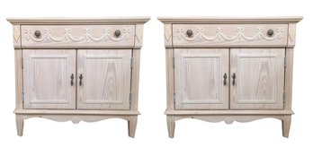 Adorable Pair Of Lexington Furniture Side Cabinets- One Has Slight Water Damage On Top (Super Cute Painted)