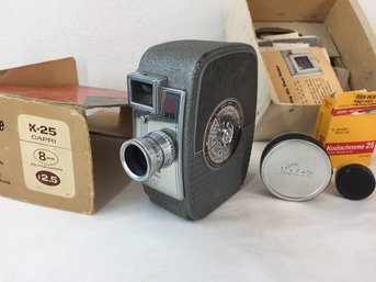 Vintage Keystone PRECISION BUILT 8mm MOVIE CAMERA- In Box With Accessories