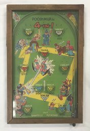 1930s Vintage Poosh-M-Up. Jr. 4-In-1 Baseball Pinball Tabletop Game