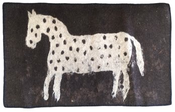Hand Crafted Felted Wool Spotted Horse Textile