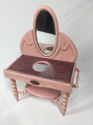 Pink Doll Wash Basin Vanity With Oval Mirror