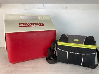 Red Playmate Igloo Travel Cooler & Black Soft Igloo Insulated Cooler