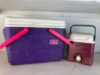 Purple Igloo & Maroon Igloo Insulated Coolers