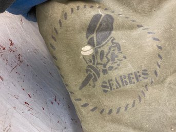 Vintage Canvas Seabees Military Duffel Bag