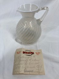 Beautiful Antique 1891 Hand Blown Artisan Glass With Note