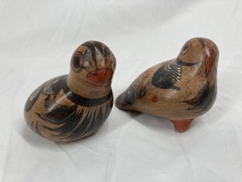 Pair Of Small Mexican Ceramic Birds