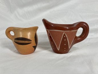 Two Small Ceramic Vessels With Handles