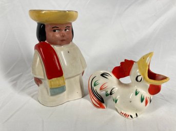 Two Vintage Czechoslovakian Ceramic Figurines
