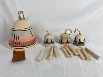 Set Of Four Handmade Southwestern Style Wind Chimes