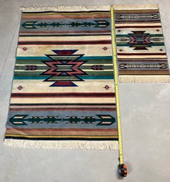 2 Southwestern Style Rugs (See Photos For Size & Condition)