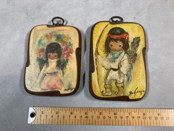 Pair Of DeGrazia Hanging Wall Plaques