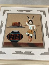 Framed Vintage Navajo Sand Painting