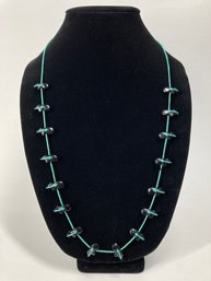 Black & Turquoise Zuni Bear Necklace