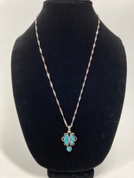 Sterling & Sleeping Beauty Turquoise Carolyn Pollack Pendant