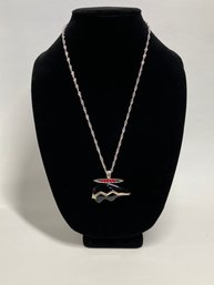 American West Jewelry - Black Agate Zuni Bear Sterling Pendant
