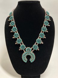 Sterling & Turquoise Squash Blossom Necklace