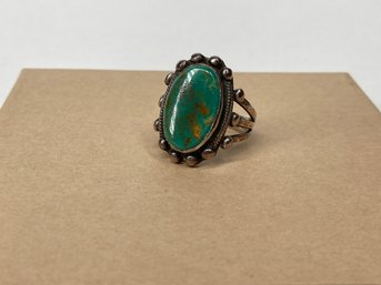 Rustic Green Turquoise Handcrafted Ring