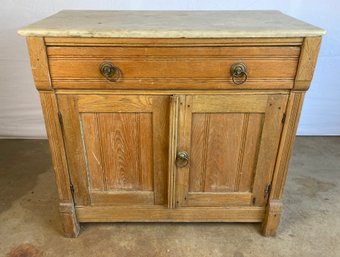 Beautiful Antique East Lake Hutch With White Granite Top, Top Is Not Affixed, See Photos For Condition & Size