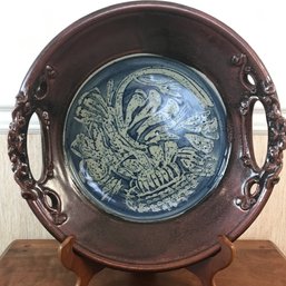 Blue & Brown Decorative Earthenware Platter