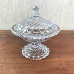 Vintage Glass Compote With Lid