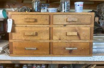 Big Handy Wooden Six Drawer Cabinet Loaded With Fasteners And Assorted (see Photos)