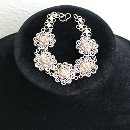 Silver Filigree Floral Bracelet